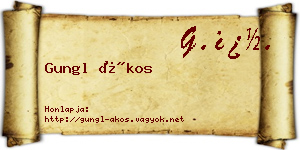 Gungl Ákos névjegykártya