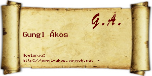 Gungl Ákos névjegykártya